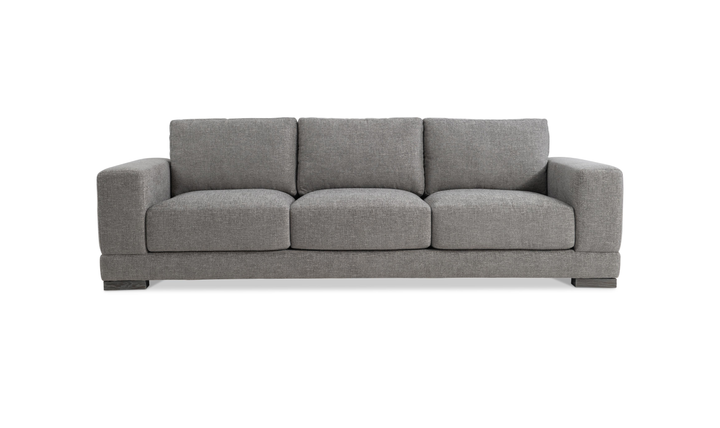 Bernhardt Lars Gray Fabric Sofa With Wide Track Arms-Jennifer Furniture 