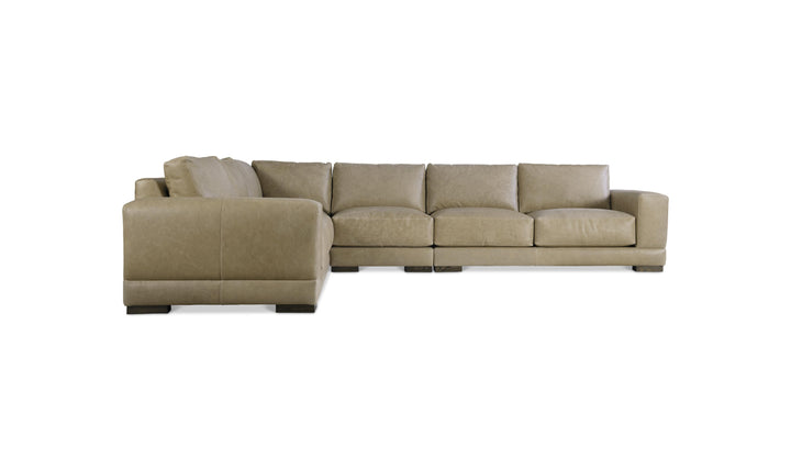 Bernhardt Lars Leather Sectional Sofa With Throw Pillows-Jenniferfurniture