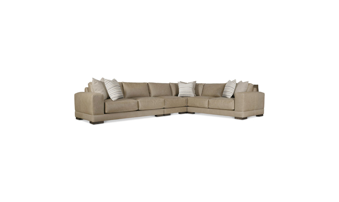 Bernhardt Lars Leather Sectional Sofa With Throw Pillows-Jenniferfurniture
