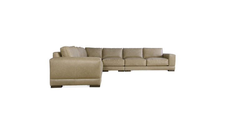 Bernhardt Lars Leather Sectional Sofa With Throw Pillows-Jenniferfurniture