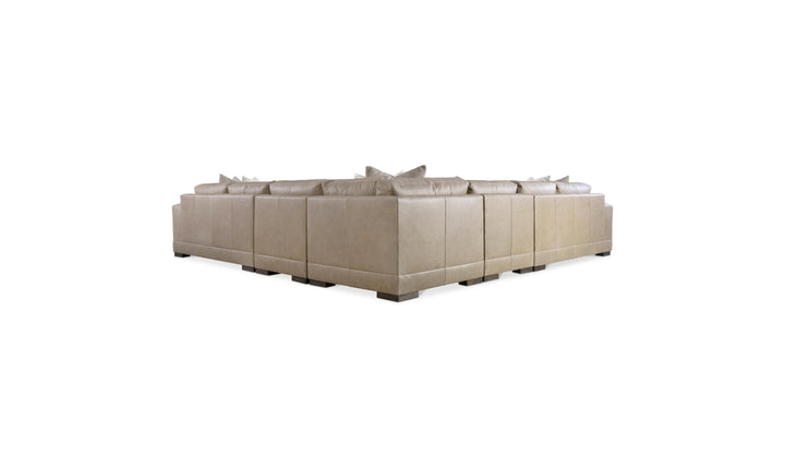 Bernhardt Lars Leather Sectional Sofa With Throw Pillows-Jenniferfurniture