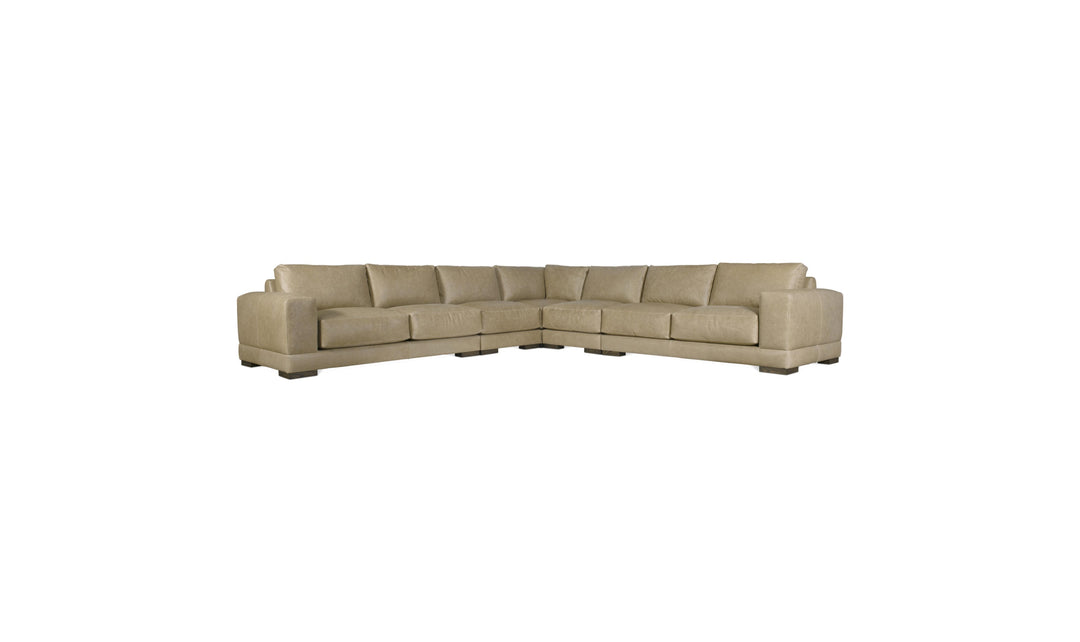 Bernhardt Lars Leather Sectional Sofa With Throw Pillows-Jenniferfurniture