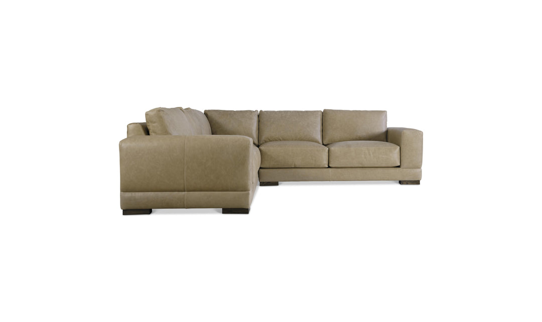 Bernhardt Lars Leather Sectional Sofa With Throw Pillows-Jenniferfurniture