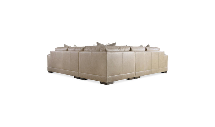Bernhardt Lars Leather Sectional Sofa With Throw Pillows-Jenniferfurniture