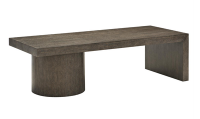 Bernhardt Linea Wooden Contemporary Cocktail Table with Pedestal Base