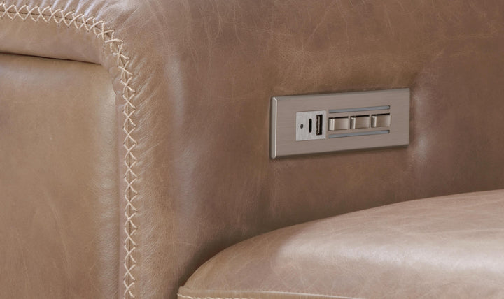 Bernhardt Lioni Leather Power Motion Sectional Sofa With USB Port-Jennifer
