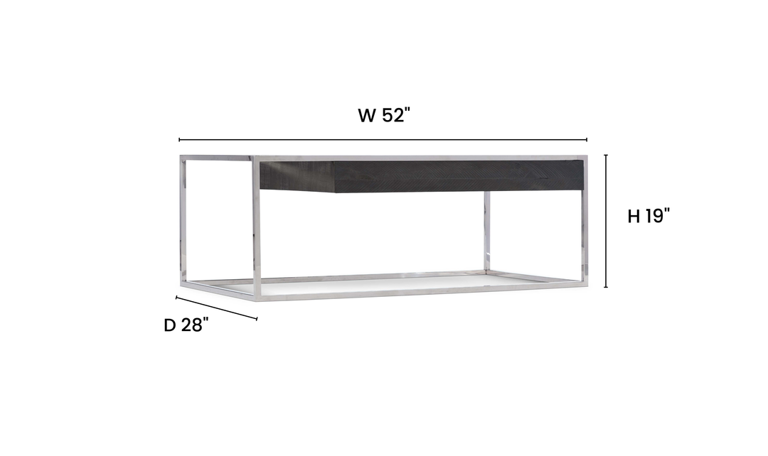 Bernhardt Loft Beacon Metal Cocktail Table with Stainless Steel Frame - Jennifer Furniture