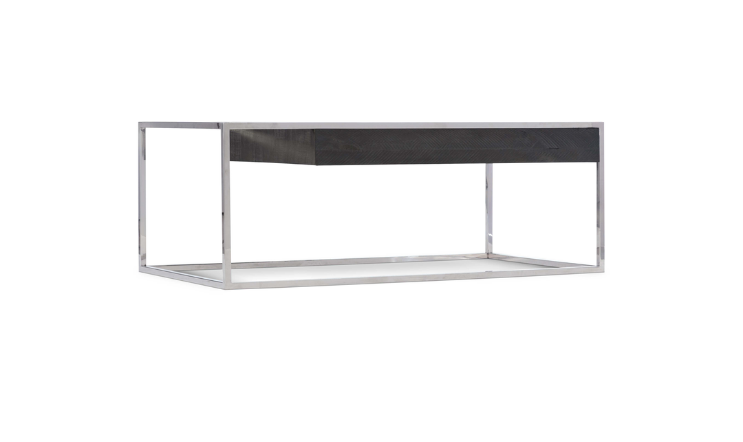 Bernhardt Loft Beacon Metal Cocktail Table with Stainless Steel Frame - Jennifer Furniture