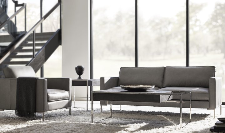 Bernhardt Loft Beacon Metal Cocktail Table with Stainless Steel Frame - Jennifer Furniture