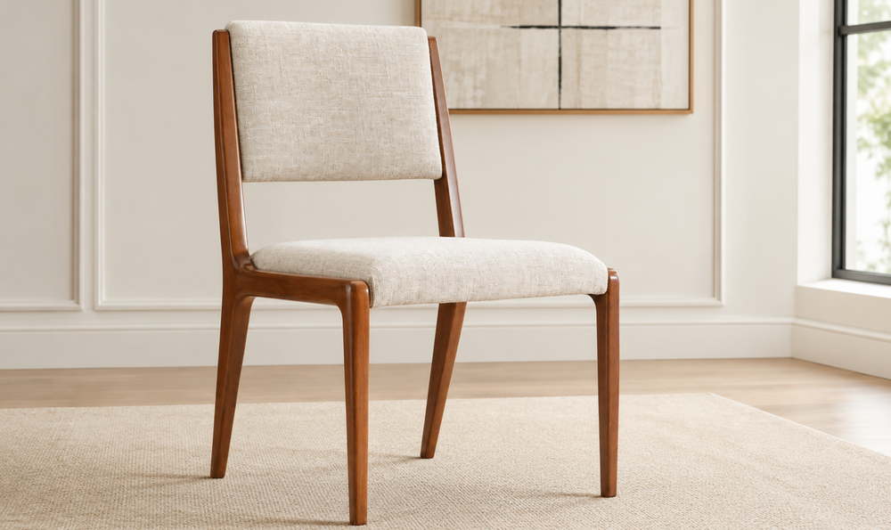 Bernhardt Loft Brasea Fabric Side Chair With Wood Legs-Jennifer Furniture