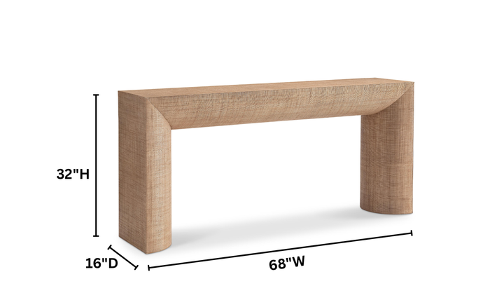Bernhardt Brasea Raffia Wrapped Console Table