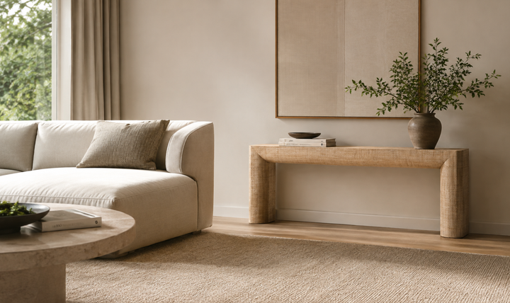 Bernhardt Brasea Raffia Wrapped Console Table