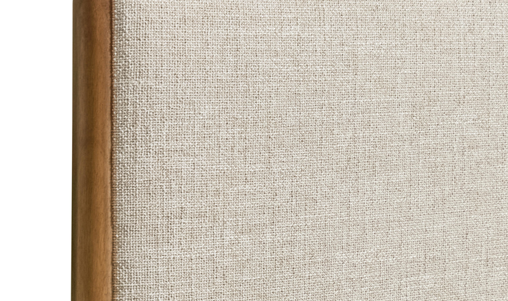 Bernhardt Brasea Upholstered King Panel Bed with Mahogany Wood Frame