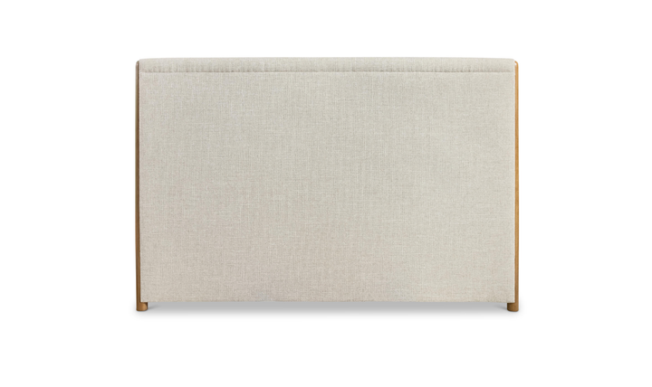 Bernhardt Brasea Upholstered King Panel Bed with Mahogany Wood Frame