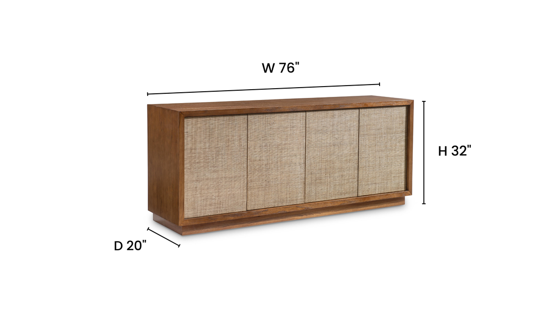 Bernhardt Loft Brasea Wood Credenza With Doors & Adjustable Shelves - Jennifer Furniture