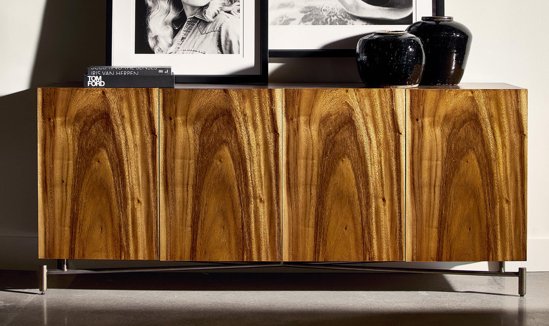 Bernhardt Loft Brasea Wood Credenza With Metal Base-Jennifer