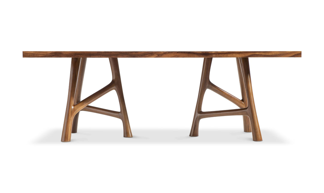 Bernhardt Loft Brasea Wood Dining Table With Offset Stretchers-Jennifer Furniture