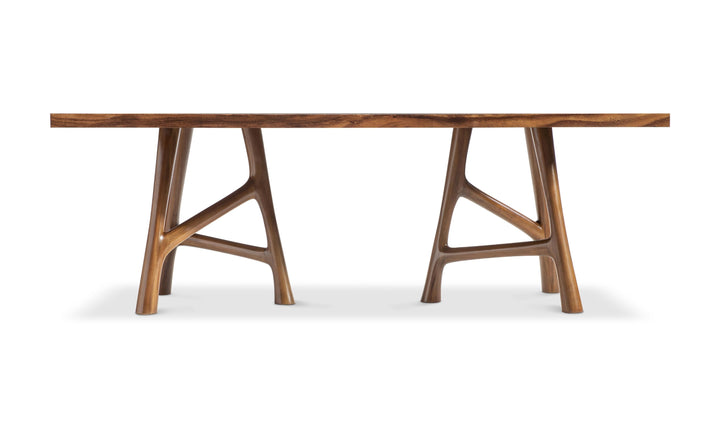 Bernhardt Loft Brasea Wood Dining Table With Offset Stretchers-Jennifer Furniture