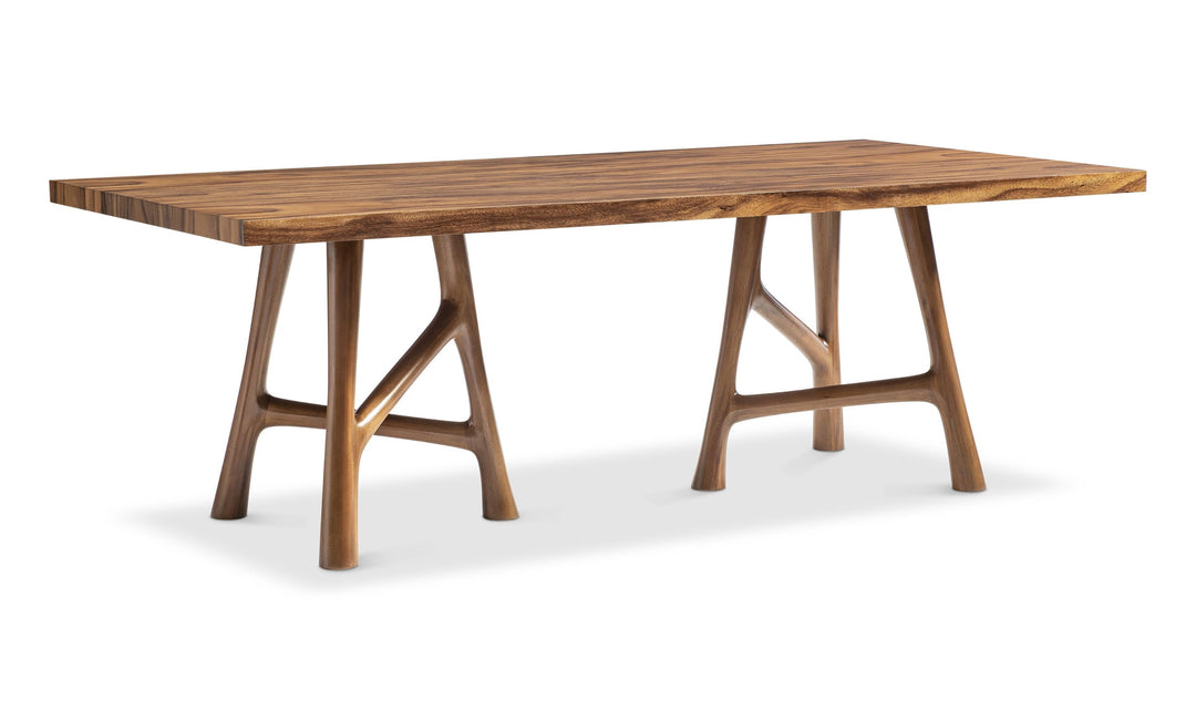 Bernhardt Loft Brasea Wood Dining Table With Offset Stretchers-Jennifer Furniture