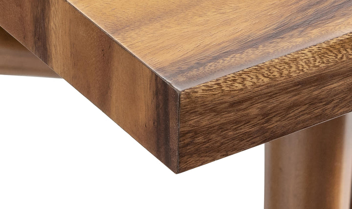 Bernhardt Loft Brasea Wood Dining Table With Offset Stretchers-Jennifer Furniture