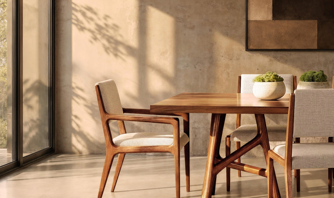 Bernhardt Loft Brasea Wood Dining Table With Offset Stretchers-Jennifer Furniture