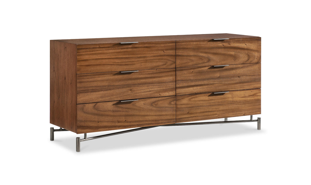 Bernhardt Loft Brasea Wood Dresser With Six Pull Open Drawers-Jennifer Furniture