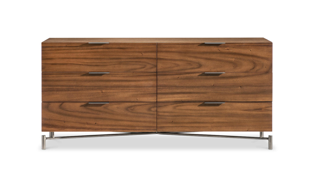 Bernhardt Loft Brasea Wood Dresser With Six Pull Open Drawers-Jennifer Furniture