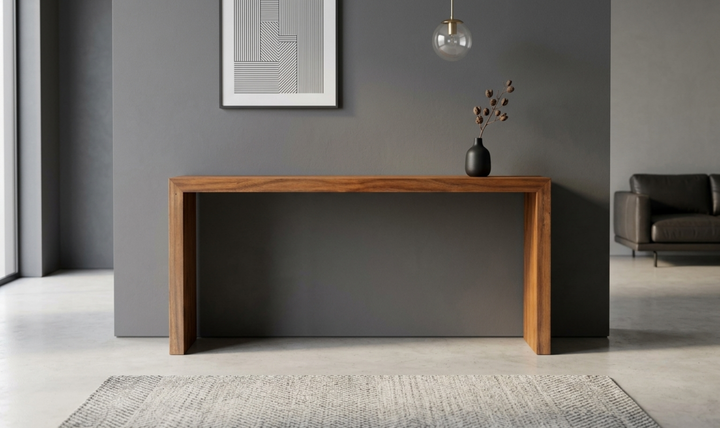 Bernhardt Loft Brasea Wood Monolithic Console Table-Jennifer