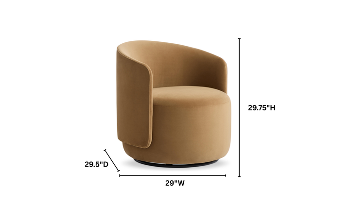 Bernhardt Loft Crosby Fabric Swivel Chair with Shelter Arms