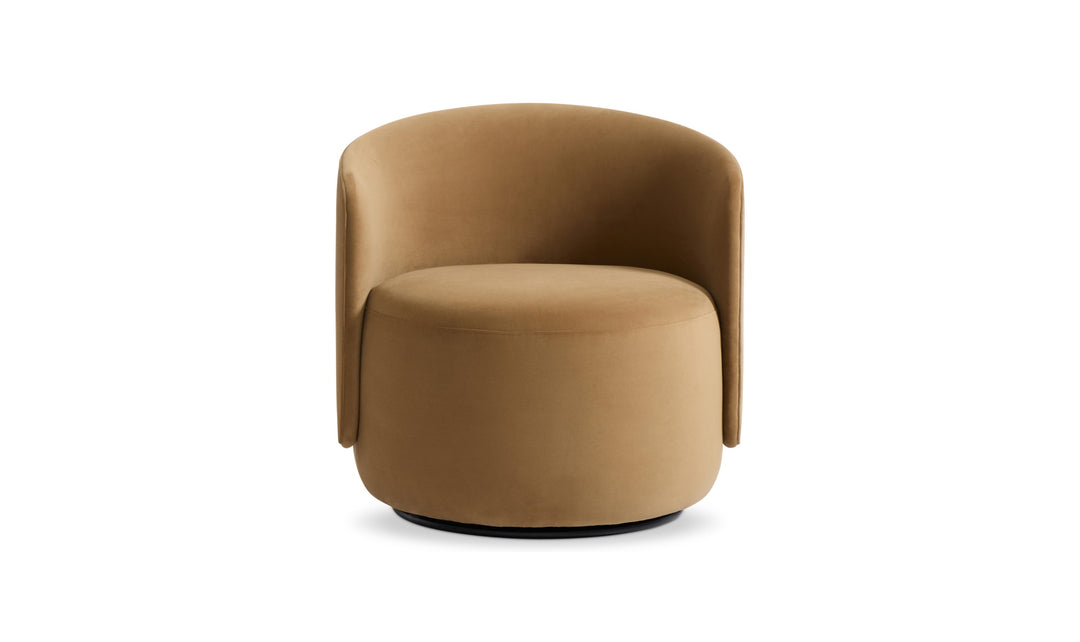 Bernhardt Loft Crosby Fabric Swivel Chair with Shelter Arms