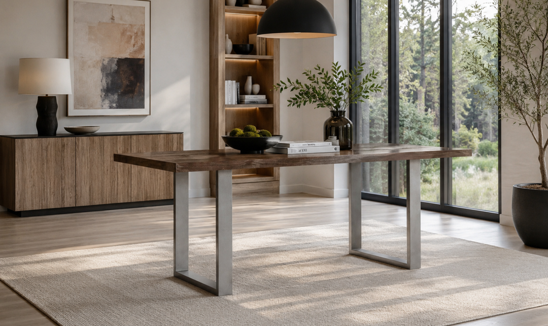 Bernhardt Loft Draper Rustic Style Dining Table With Adjustable Glides - Jennifer Furniture