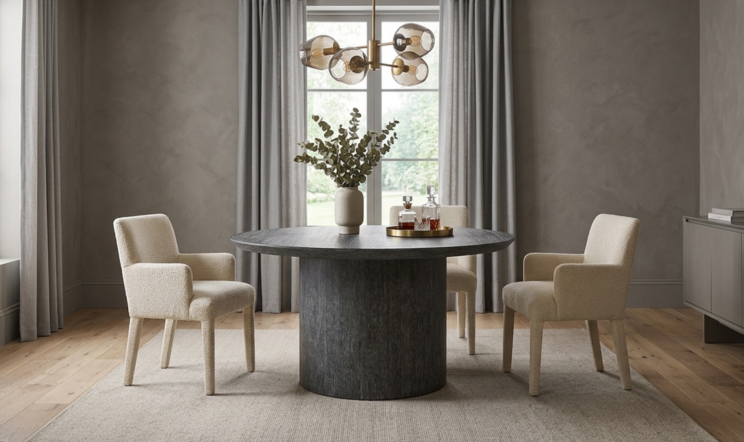Bernhardt Loft Menton Round Wood Dining Table-Jennifer