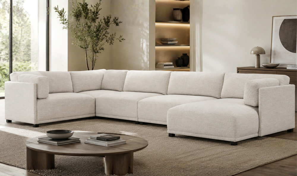 Bernhardt Loft Parker Modular Fabric Sectional Sofa with Chaise - Jennifer Furniture