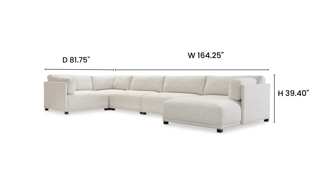 Bernhardt Loft Parker Modular Fabric Sectional Sofa with Chaise - Jennifer Furniture