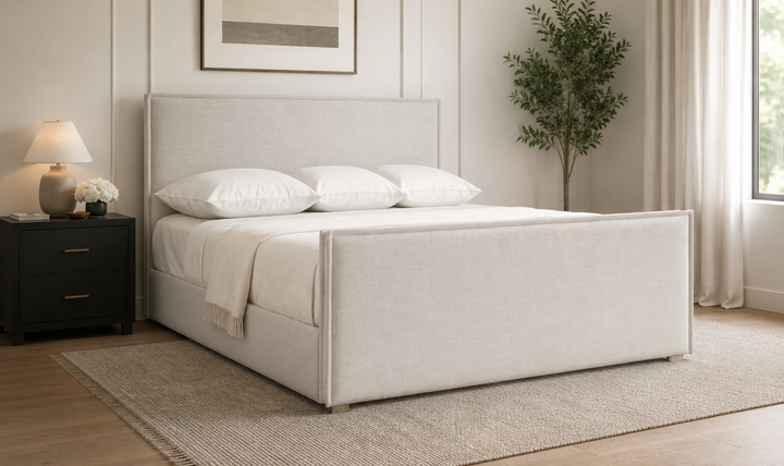 Bernhardt Loft Sawyer Upholstered Panel Bed with Flanged Edges - Jennifer Furniture
