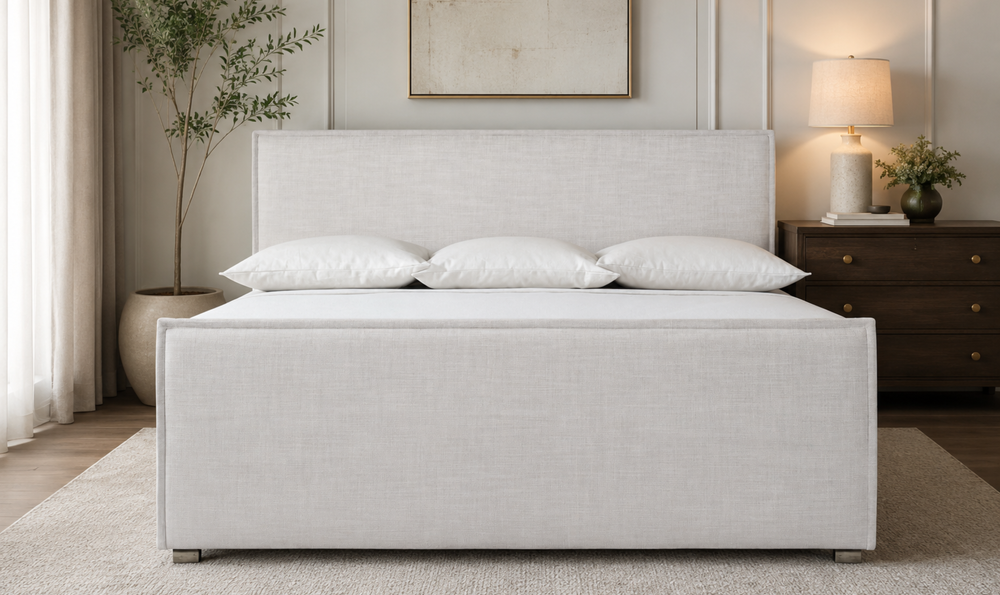 Bernhardt Loft Sawyer Upholstered Panel Bed with Flanged Edges - Jennifer Furniture