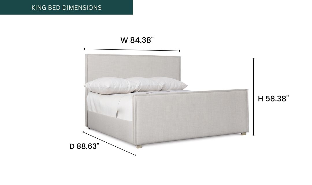 Bernhardt Loft Sawyer Upholstered Panel Bed with Flanged Edges - Jennifer Furniture