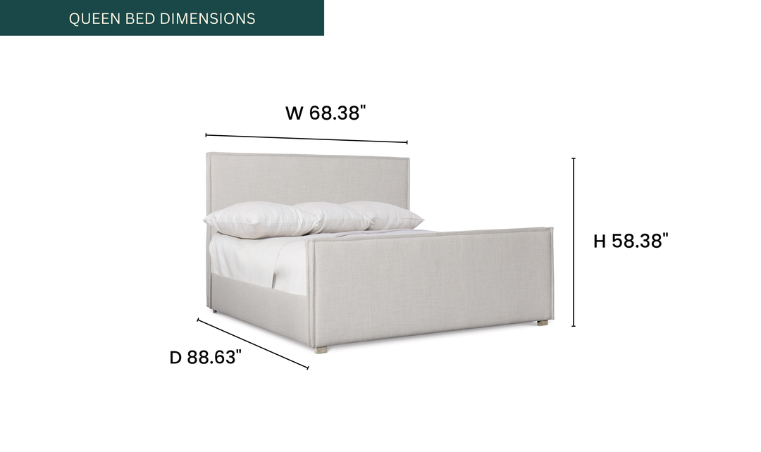 Bernhardt Loft Sawyer Upholstered Panel Bed with Flanged Edges - Jennifer Furniture