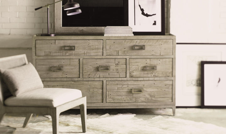 Bernhardt Loft Shaw Reclaimed Pine Wood Dresser with Metal Base-Jennifer