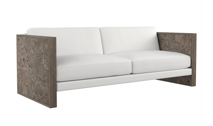 Bernhardt Madura 3-Seater Fabric Sofa With Track Arms In White