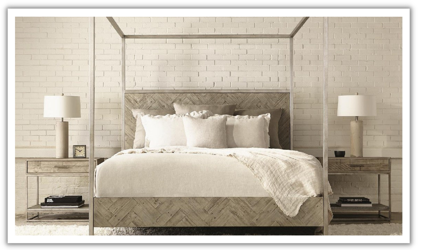 Bernhardt Milo Wooden Steel Canopy King Bedroom Set