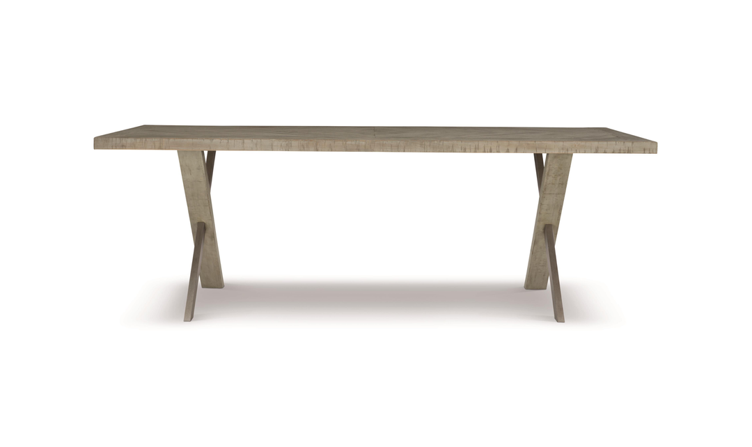 Bernhardt Milo Gray Rectangle Dining Table with "X" shaped Double Base-Jennifer Furniture
