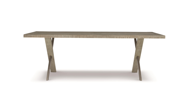Bernhardt Milo Gray Rectangle Dining Table with "X" shaped Double Base-Jennifer Furniture