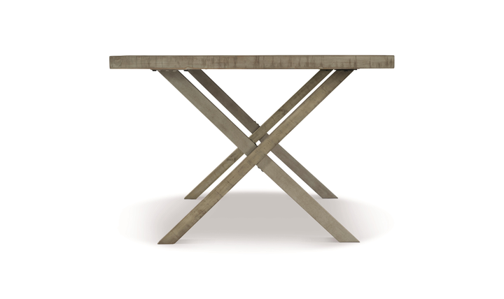 Bernhardt Milo Gray Rectangle Dining Table with "X" shaped Double Base-Jennifer Furniture