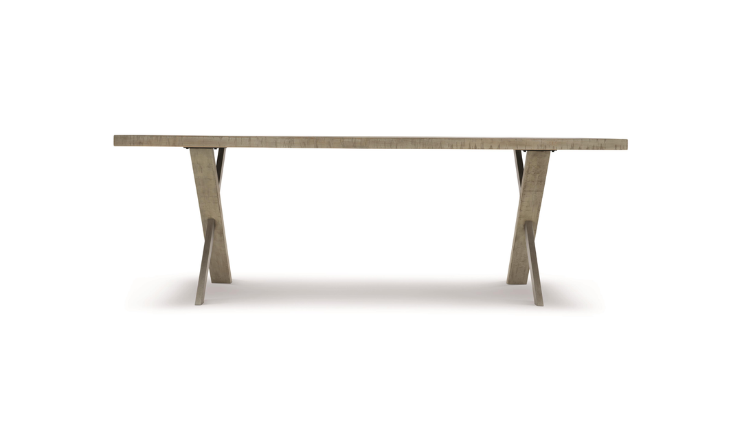 Bernhardt Milo Gray Rectangle Dining Table with "X" shaped Double Base-Jennifer Furniture