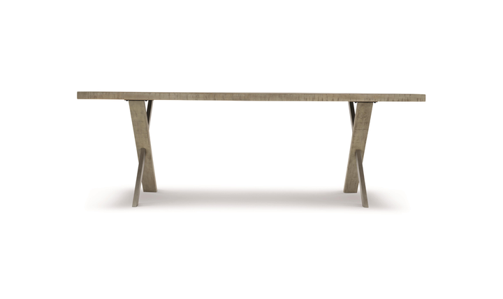 Bernhardt Milo Gray Rectangle Dining Table with "X" shaped Double Base-Jennifer Furniture