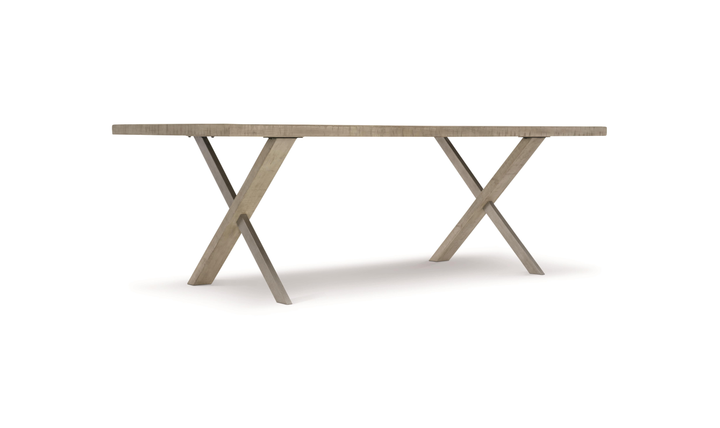 Bernhardt Milo Gray Rectangle Dining Table with "X" shaped Double Base-Jennifer Furniture