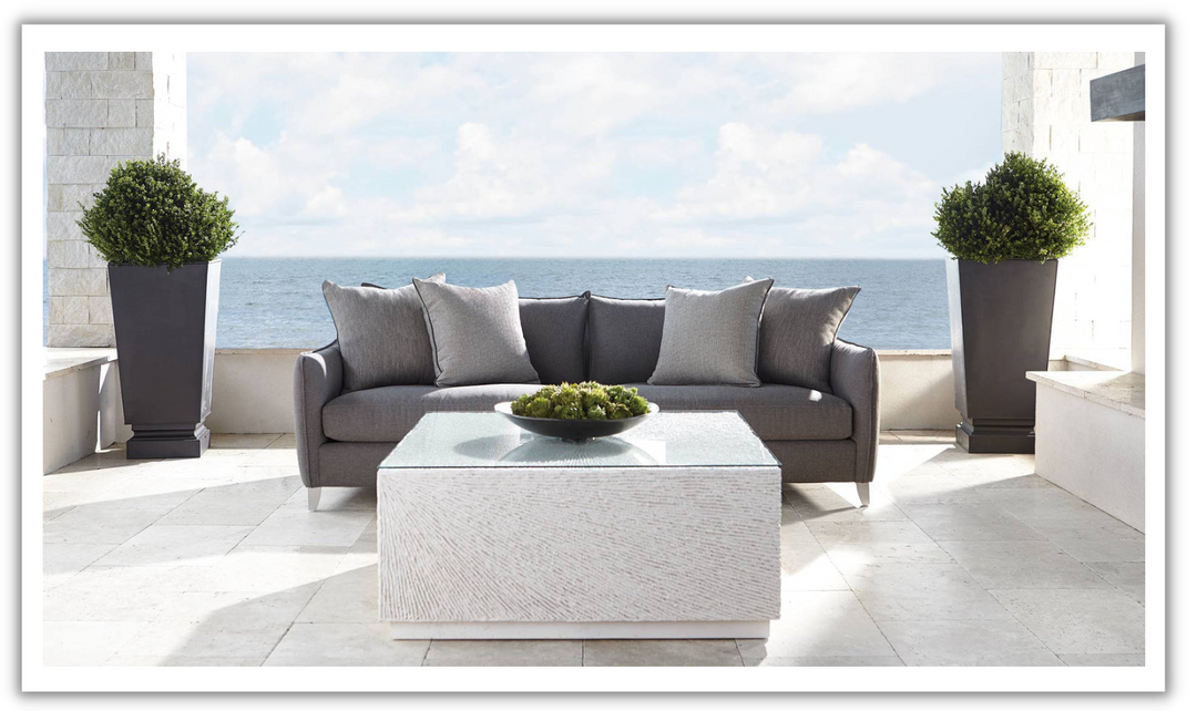 Bernhardt Monterey 2-Seater Fabric Outdoor Sofa in Gray