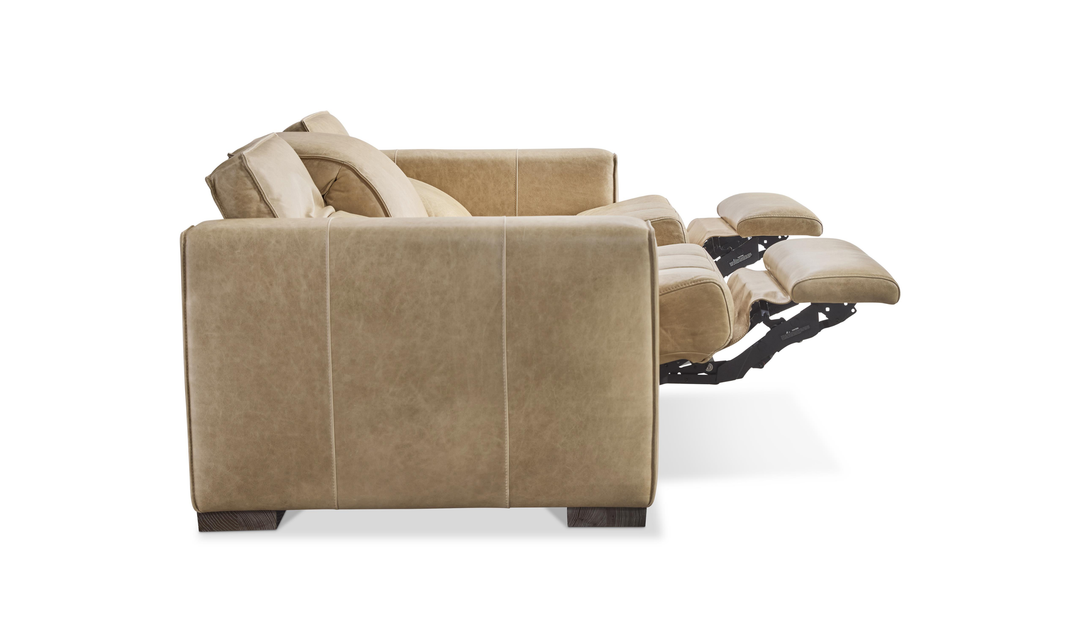 Bernhardt Nest Fabric Power Motion Sofa with Wide Track Arms in Beige-Jennifer Furniture