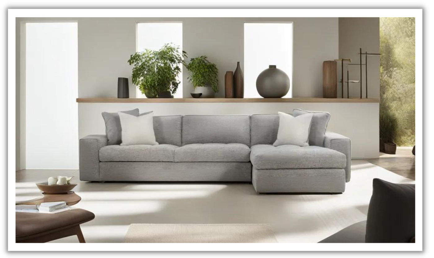 Bernhardt Nest L-shaped Fabric Sectional in Gray
